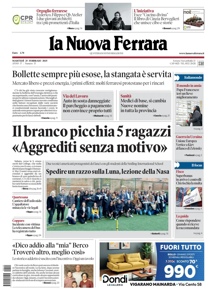 Prima-pagina-nuova ferrara-oggi-edizione-del-2025-02-25